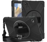 DLH Coque renforcee avec bandouliere, poignee rotative et pied support pour Samsung Galaxy Tab A8 10.5" (SM-X200 / SM-X205)