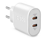 Chargeur pour téléphone mobile Sbs CV 20W 2USBC PD WH