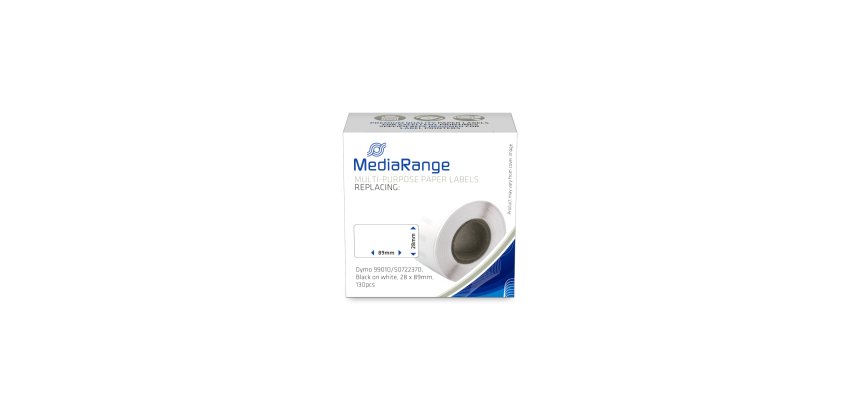 MediaRange label tape 28x89mm black/white Dymo 99010/S0722370 130 pcs