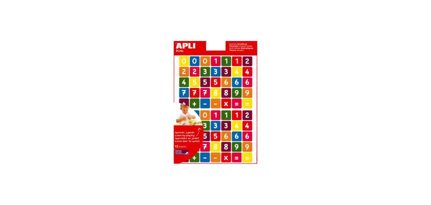 Gommette apli agipa repositionnable carrée chiffres coloris assortis pochette 12f 840 unités
