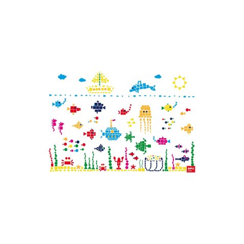 Kit apli de 4 affiches mer dim. 700x1000mm + 48 feuilles de gommettes + 4 modeles      couleur a5