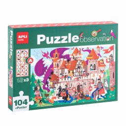 Puzzle d'observation sur le thème du château. 104 pièces. À partir de 5 ans.