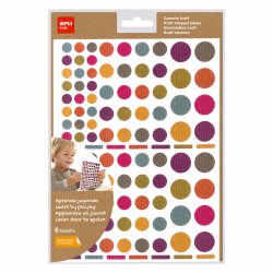 Gommette apli kraft rondes tailles et coloris assortis   624 unites
