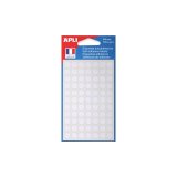 Pastille adhésive apli agipa diamètre 8mm permanente coloris blanc pochette 539 unités