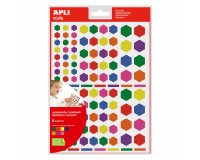 Gommette apli hexagonales tailles et coloris assortis   624 unites