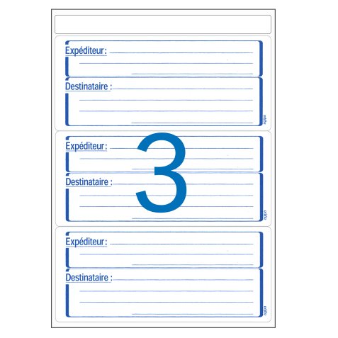 Étiquette adhésive courrier apli agipa expéditeur-destinataire 64x133mm étui format a5 48 unités
