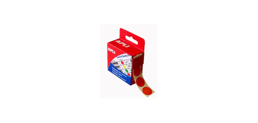Pastille adhésive apli agipa diamètre 15mm permanente coloris rouge boîte 150 unités