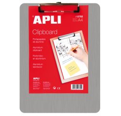 Porte-bloc apli aluminium a4 230x310mm clip fixateur