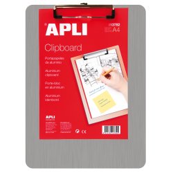 Porte-bloc apli aluminium a4 230x310mm clip fixateur
