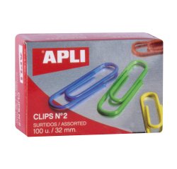 Attache lettres apli 32mm coloris assortis boite 100    unites