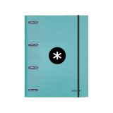 Classeur antartik 4 anneaux ronds 25mm a4 carton remborde feuillets mobiles q5x5 colorismenthe