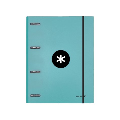Classeur antartik 4 anneaux ronds 25mm a4 carton remborde feuillets mobiles q5x5 colorismenthe