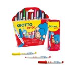 Feutre coloriage giotto be-bè lavable capuchon ventilé pointe bloquée coloris assortis étui 12 unités