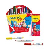 Feutre coloriage giotto be-bè lavable capuchon ventilé pointe bloquée coloris assortis étui 12 unités