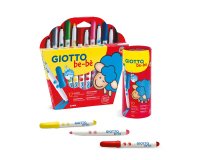 Feutre coloriage giotto be-bè lavable capuchon ventilé pointe bloquée coloris assortis étui 12 unités