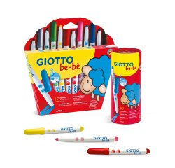 Feutre coloriage giotto be-bè lavable capuchon ventilé pointe bloquée coloris assortis étui 12 unités