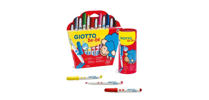 Feutre coloriage giotto be-bè lavable capuchon ventilé pointe bloquée coloris assortis étui 12 unités