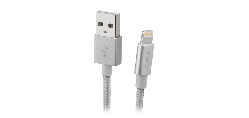 SBS Câble lightning - USB-A, connecteur métal, 1m