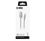SBS Câble lightning - USB-A, connecteur métal, 1m