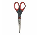 Ciseaux scotch précision 180mm lames acier inoxydable anneaux matière antidérapante bicolore rouge/gris garantie à vie