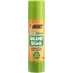 Colle bic  ecolutions  glue stick - lavable - colle le    papier et le carton -tube de  8 gr boite de 30