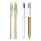 Pochette x4 stylos bille - 2 Cristal Celebrate Or et Argent et 2 ''4 couleurs'' Or et Argent
