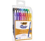 Stylo bic gelocity original pointe moyenne 0,7mm encre    gel retractable coloris       assortis pack semi-rigide 16