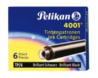 Cartouche pelikan courte standard noir étui 6 unités