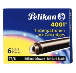 Cartouche pelikan courte standard noir étui 6 unités