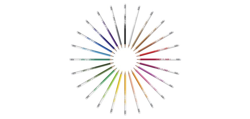 Crayon couleur bic evolution illusion resine de synthese   corps rond mine tres solide   effacable etui 24un