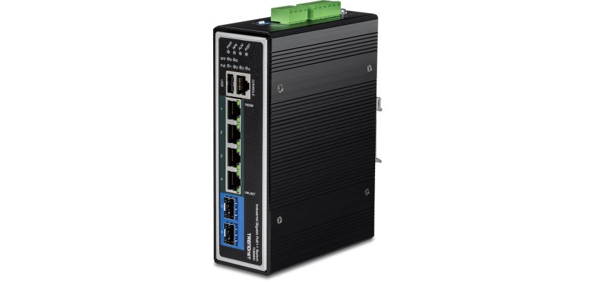 Trendnet TI-BG62I commutateur réseau Géré L2+ Gigabit Ethernet (10/100/1000) Connexion Ethernet, supportant l'alimentation via ce port (PoE) Noir