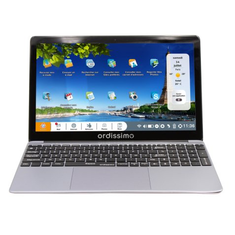 ORDISSIMO Lucie 3 Intel® Pentium® Silver N5030 Ordinateur portable 39,6 cm (15.6") Full HD 4 Go DDR4-SDRAM 128 Go SSD Wi-Fi 5 (802.11ac) Français Argent