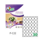 Tico P-C22 self-adhesive label Circle Permanent White 7500 pc(s)