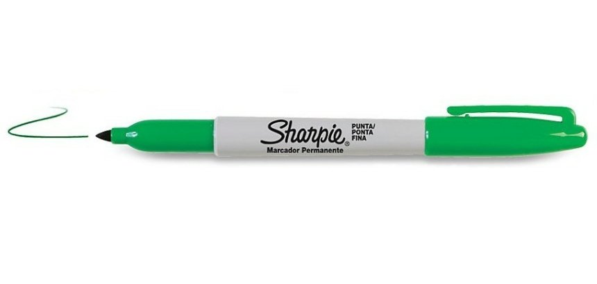 Marqueur sharpie permanent pointe ogive fine 0.9mm sèche rapidement coloris vert