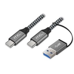 MCL MC1C99A3C105A2Z câble USB USB 3.2 Gen 2 (3.1 Gen 2) 2 m USB C Noir, Gris