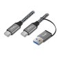 MCL MC1C99A3C105A2Z câble USB USB 3.2 Gen 2 (3.1 Gen 2) 2 m USB C USB A/USB C Noir, Gris