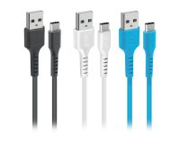 SBS Câble USB Kit câbles USB C-USB A, 1m20 noir,blanc,bleu