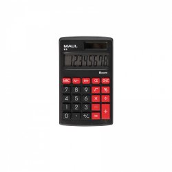 Calculatrice maul poche m8 8 chiffres ecran 1 ligne 3 touches memoires touche pourcentage calcul racines coloris noir