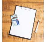 Calculatrice maul poche m8 8 chiffres ecran 1 ligne 3 touches memoires touche pourcentage calcul racines coloris bleu