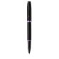 Stylo roller parker im vibrant rings noir laque      details amethyste pointe fine encre noir etui cadeau