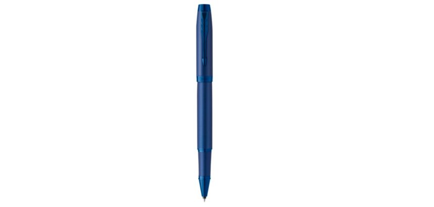Stylo roller parker im monochrome bleu pointe fine   encre bleu etui cadeau