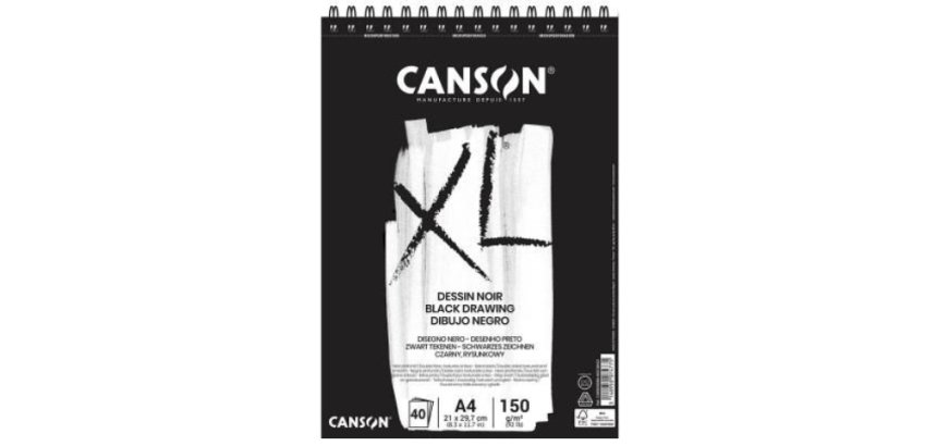 Bloc à croquis et études XL Noir, A4, noir