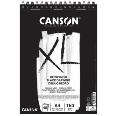 Bloc à croquis et études XL Noir, A3, noir