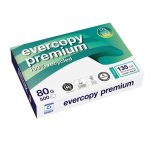 Ramette de 500 feuilles A3 80g, papier 100% recyclé Blanc Evercopy Premium CIE 135