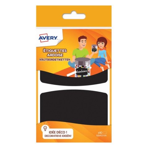 Sachet de 10 Etiquettes ardoises Noires 95 x 63 mm, écrire à la craie ou un marqueur craie