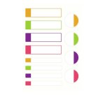 Boîte de 24 étiquettes plastifiées. 3 formats assortis. Coloris assortis fluorescents
