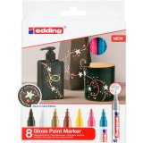 Marqueur edding e-750 peinture brillante couvrante  verre metal plastique papier  couche pointe moyenne - 8un