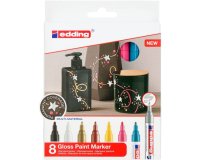 Marqueur edding e-750 peinture brillante couvrante  verre metal plastique papier  couche pointe moyenne - 8un