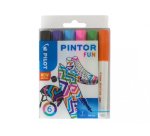 Marqueur pilot pintor peinture base d'eau ultra-couvrante multi surface pointe fine résistante set 6 coloris fun