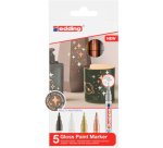Marqueur edding e-751 peinture brillante metallique couvrante verre metal         plastique pointe fine - 5 un